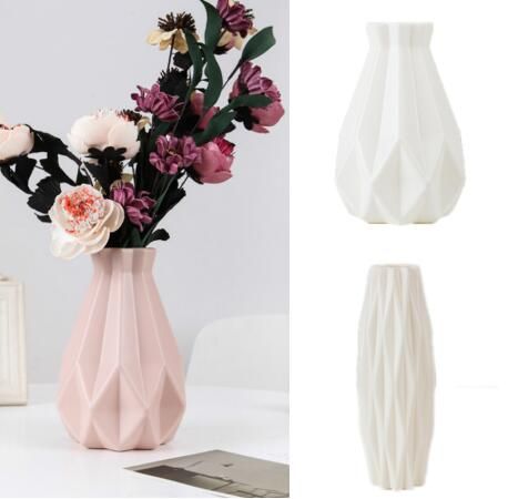 Flower Vase Decoration Home Plastic Vase White Imitation Ceramic