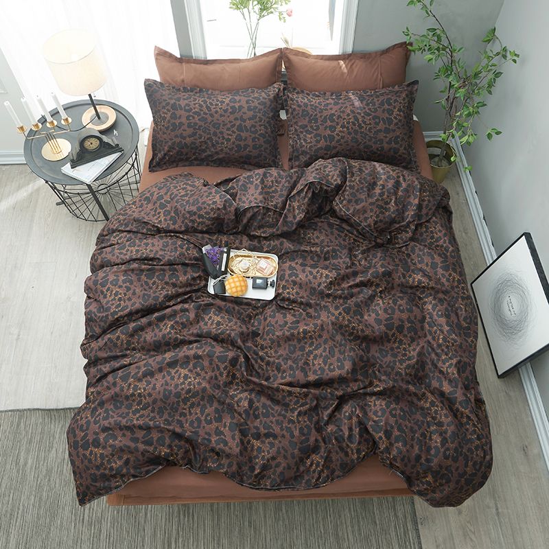 Leopard Print Luxury Bedding Sets Quilt Cover Sheets Pillowcase