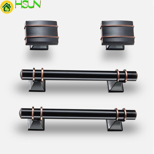2019 3 75 6 3 12 5 Black Copper Kitchen Cabinet Handles Door