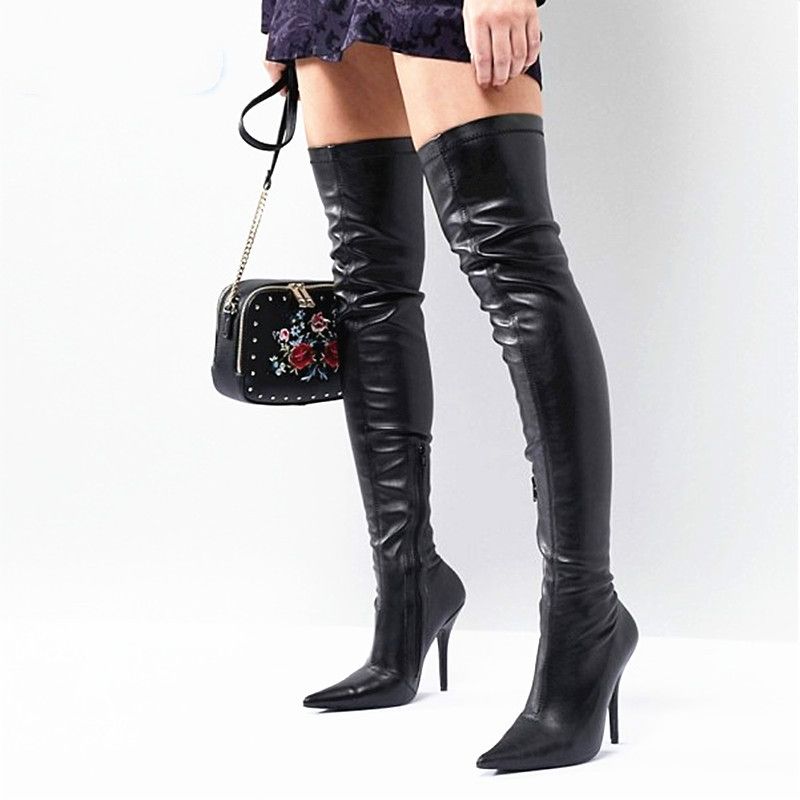 pointed toe over the knee boots