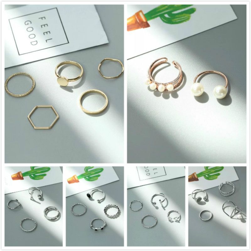 5pcs Knuckle Stacking Rings Women Girls Midi Circles Simple Band 925 Sterling Silver Rose Gold