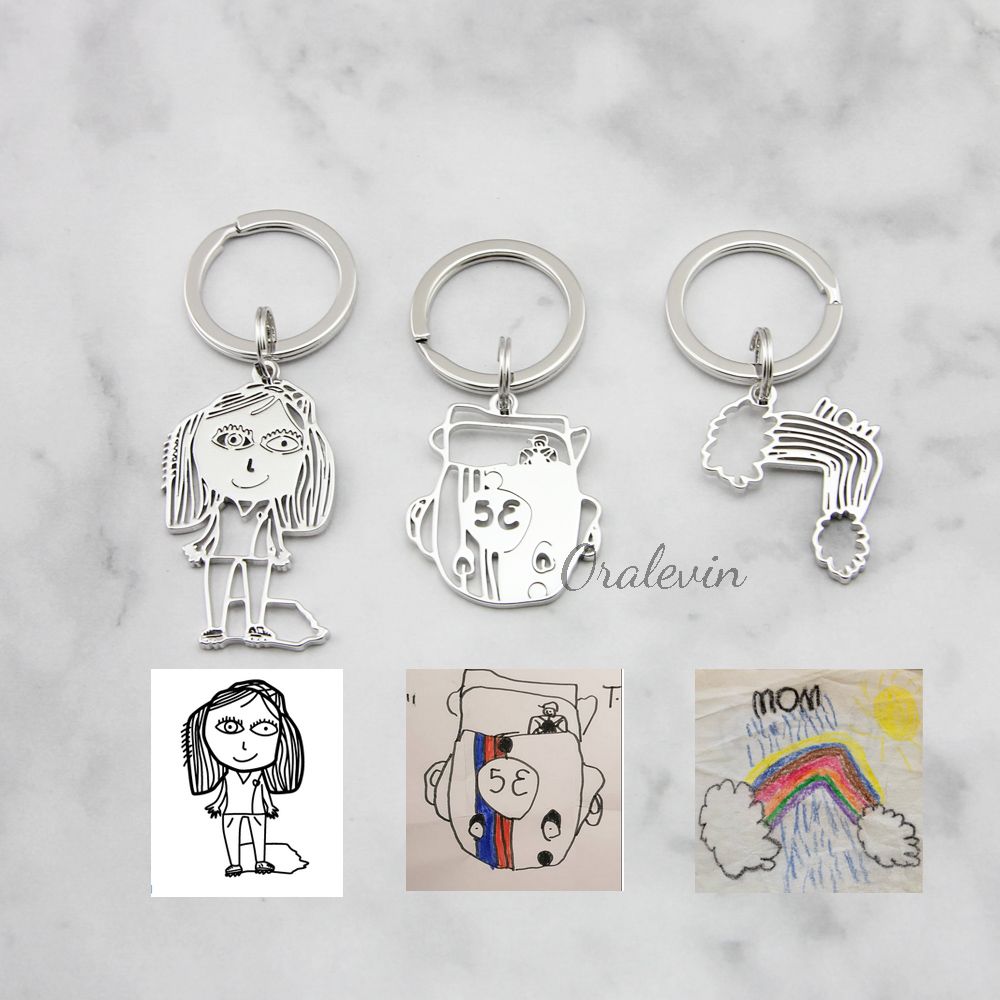 Customized Childrens Drawing Keychain