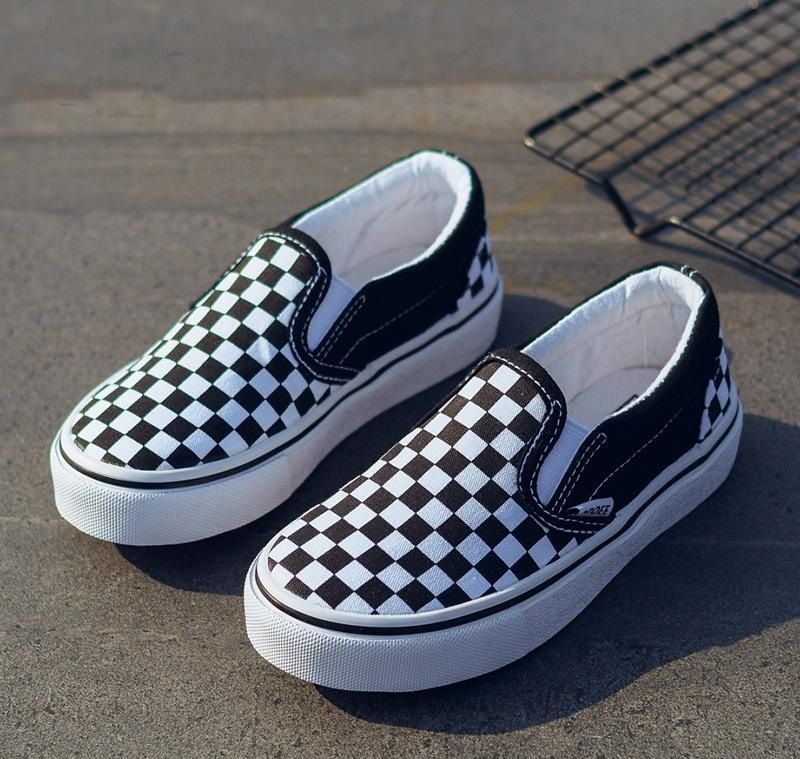 Zapatos a cuadros blanco y negro Outlet