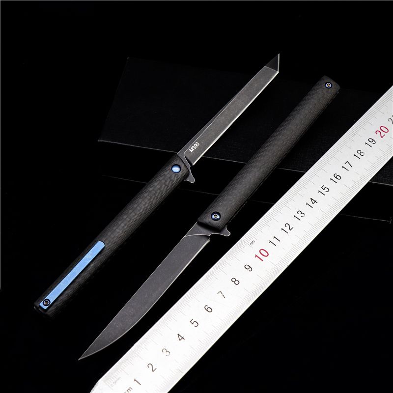 M390 Steel Magic Pen Folding Knife Carbon Fiber Handle Wilderness Survival Equipment Outdoor