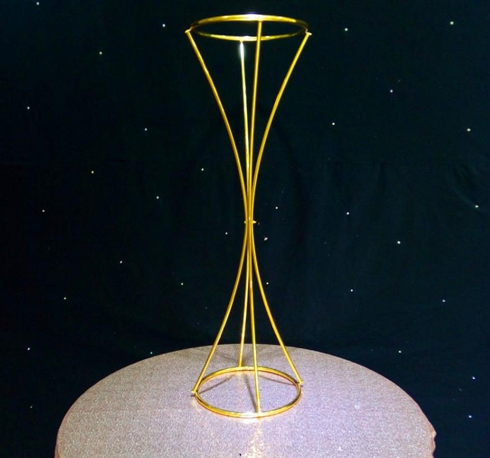 80CM Glossy Gold Metal Vases Flower Stand Metal Road Lead Wedding Table Centerpieces Flowers