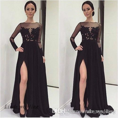 elegant black long sleeve dress