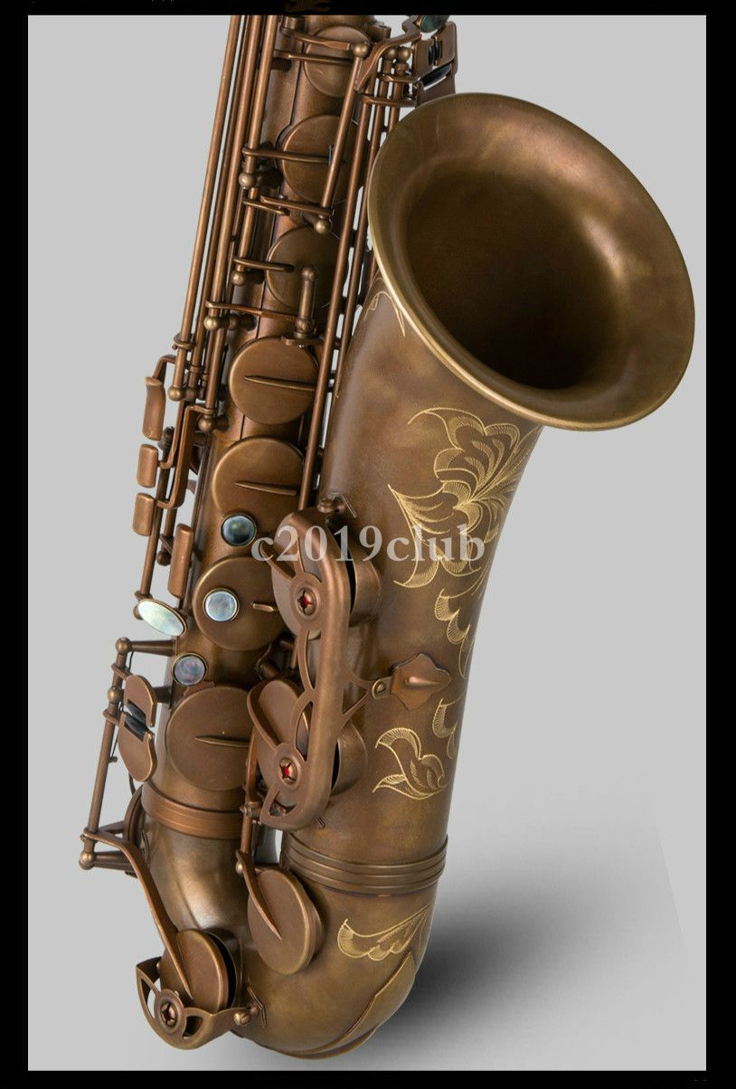 2021 Unbranded New Bb Tune Tenor Saxophone Brass Antique Copper Carved