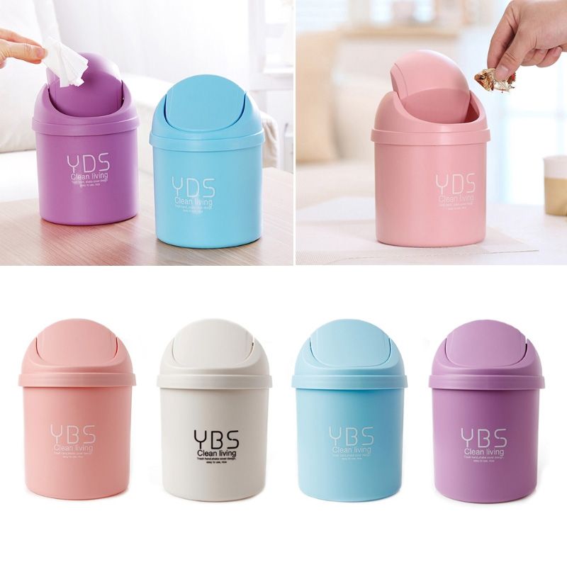 Cute Mini Car Auto Waste Bin Desktop Garbage Basket Table Home Office Trash Can