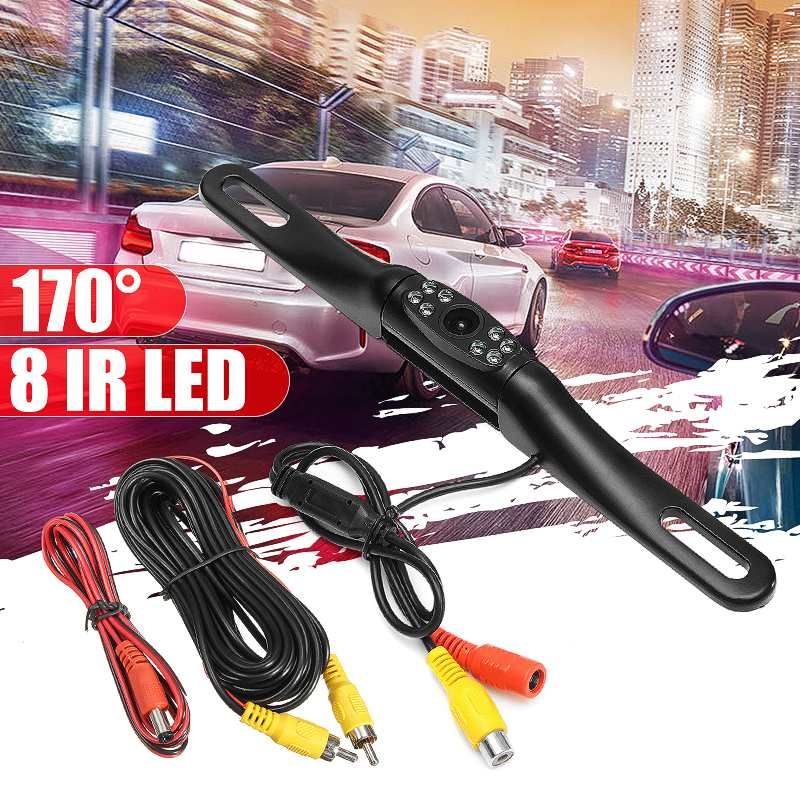 Car Rear View Backup License Plate Waterproof 170° Camera 8 IR Night Vision