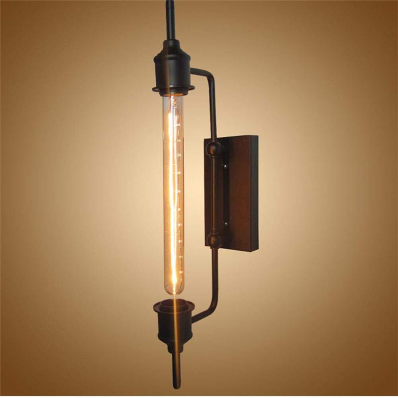 2020 Vintage Steam Pipe Retro Black Metal Wall Lamp For Bathroom