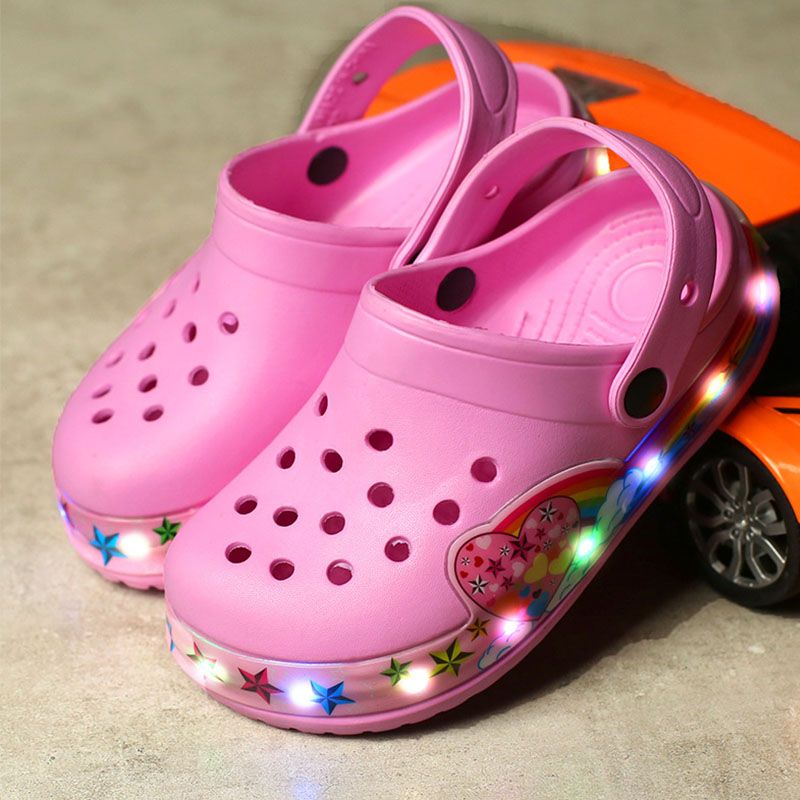 Zuecos Led Para Niños Zapatillas De Verano Ligeras Lindas Zuecos Led Para Niños Zapatillas De Verano Ligeras Lindas