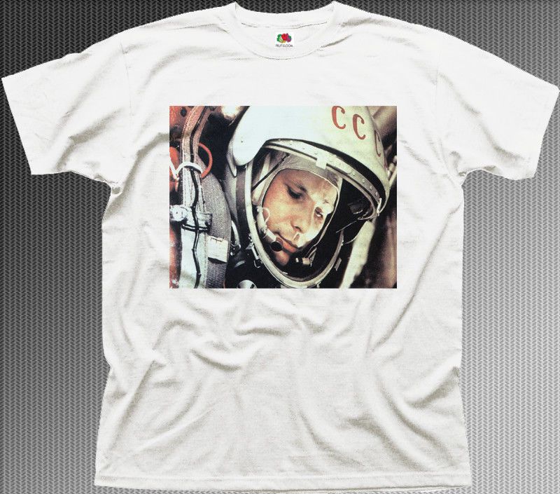 Compre Yuri Gagarin Astronauta Astronauta URSS Camiseta Rusa De Algodón FN01365 Camisetas De Marca Jeans Imprimir A $16.24 Del Teecup | DHgate.Com