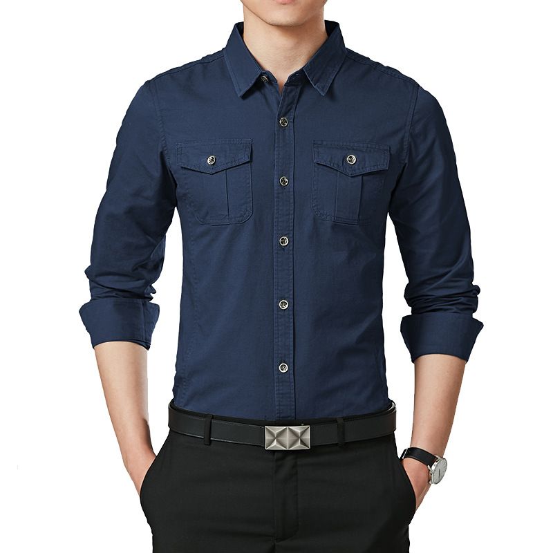 smart casual blue shirt