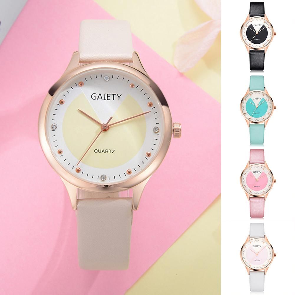 Women Faux Leather No Numbers Round Dial Quartz Rhinestone Rivet Wrist Watch Ladies Dress Watches Gift Luxury Cheap Watches Digital Watches From Mantous 24 2 Dhgate Com