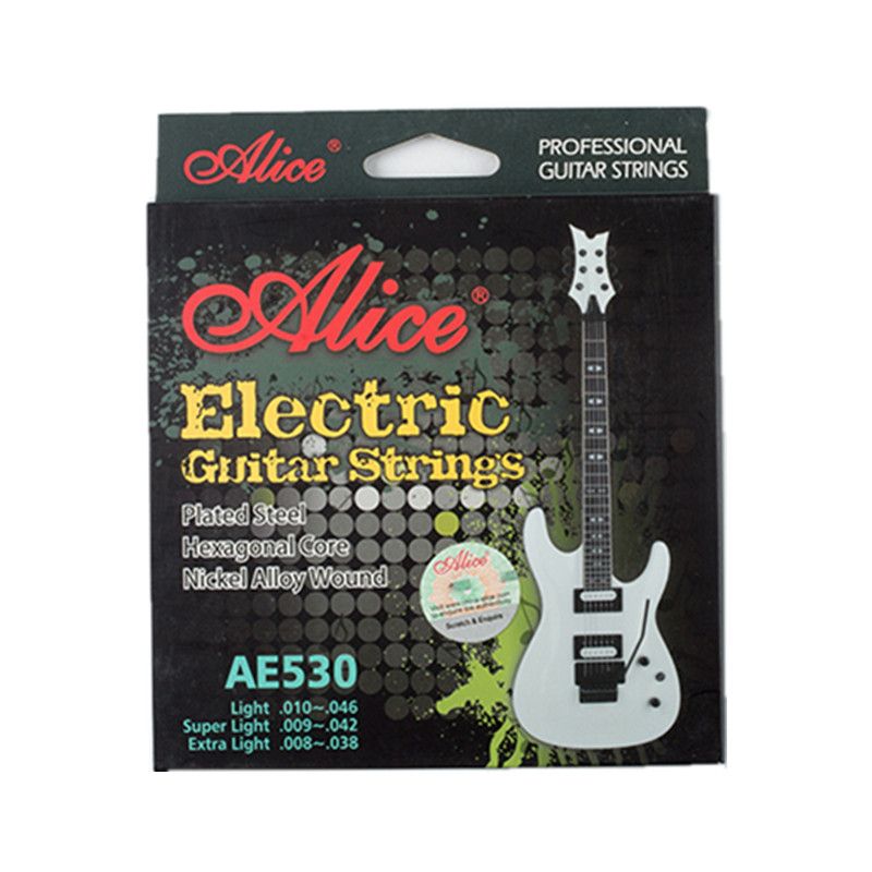Alice 3 Pack Cuerdas Guitarra Eléctrica REVESTIDOS Ligero Calibre ae530l .010 046