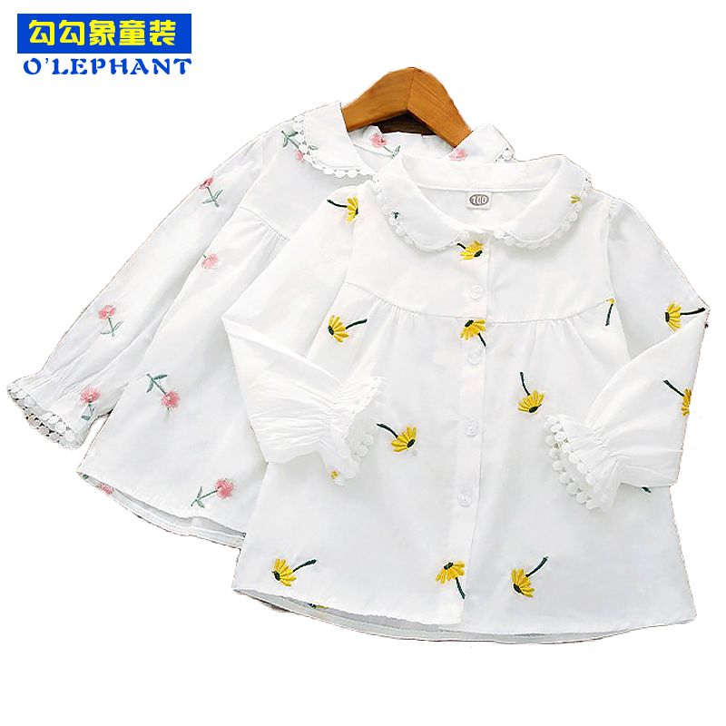 camisa manga larga para niña blanca