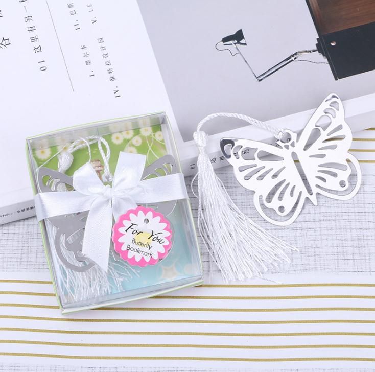 Silver Butterfly Bookmark Funny Book Marker Stationery Gift Wedding Favor 