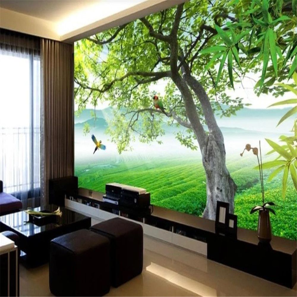 beautiful scenery wallpapers Green nature scenery wallpapers living room TV  background wall