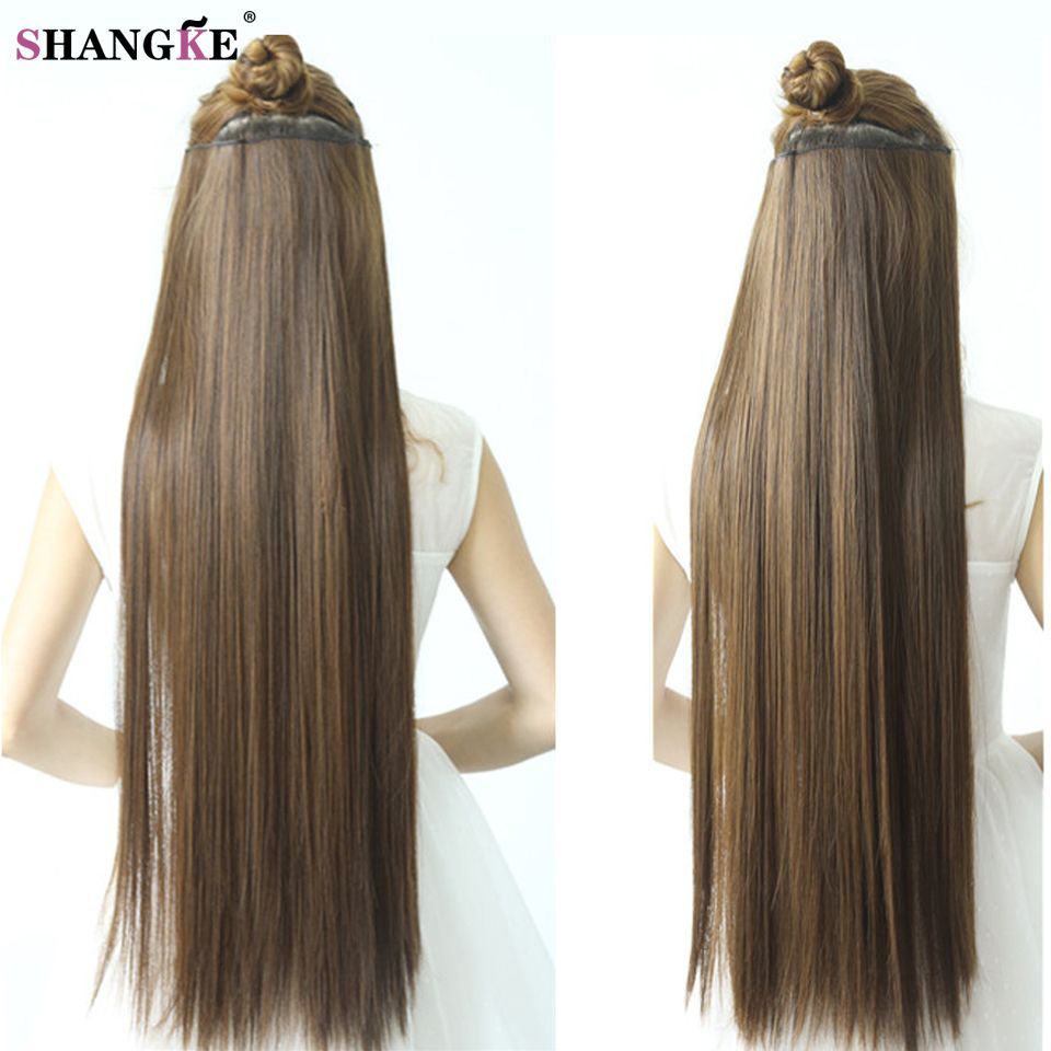 Acheter Pas Cher 80 Cm De Long Ligne Droite Clip Dans Les Extensions De  Cheveux Synthétiques Résistant À La Chaleur Noir Coiffure Brun Foncé Du  5,92 € | Fr.Dhgate
