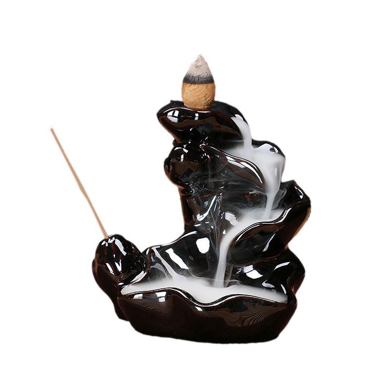 Ywbeyond Lotus Waterfall Backflow Incense Burner Ceramic Censer Smoke