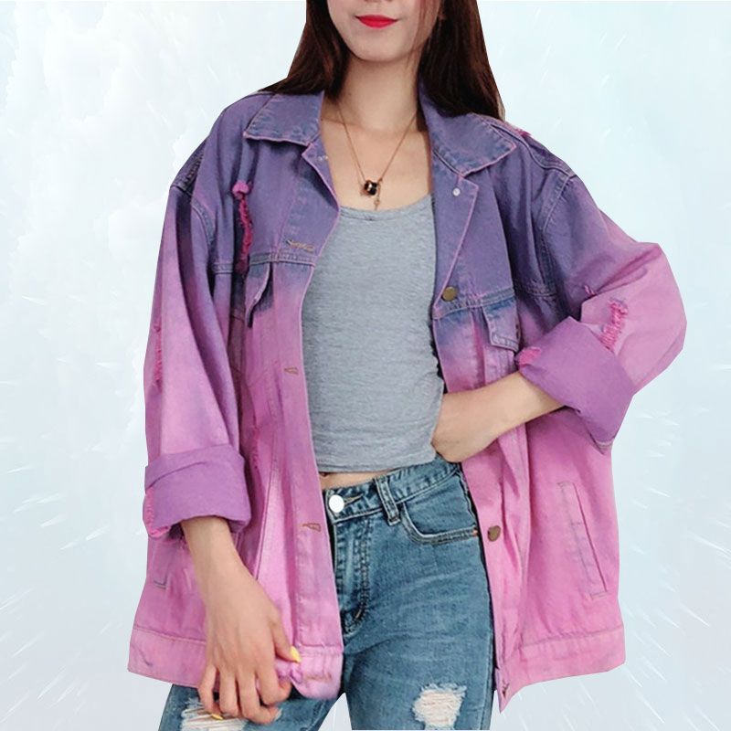 purple jean jacket womens