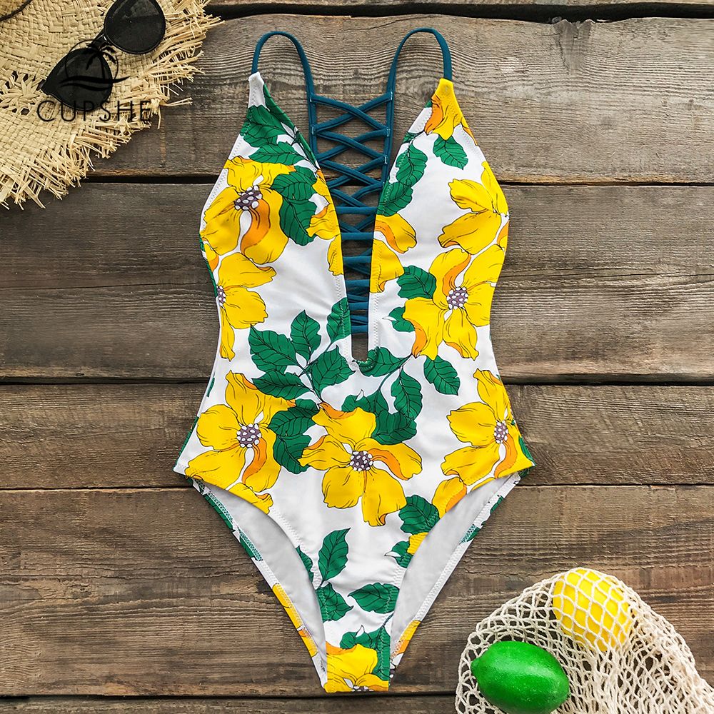 cupshe yellow one piece
