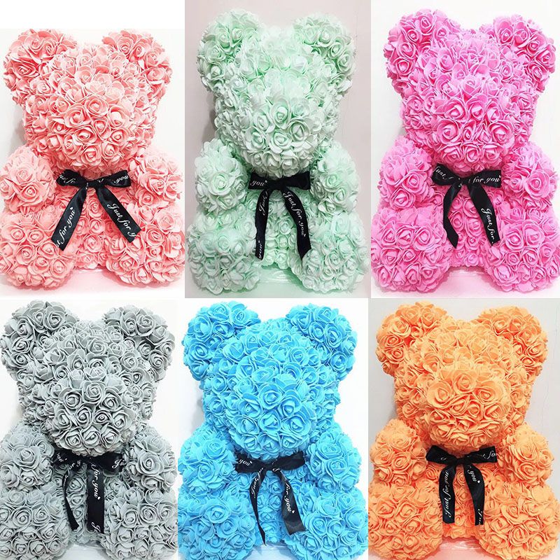 Acheter Sapin De Noël Rose Coeur 40cm Pe Pour Everlasting Mousse Fleurs Nouvel An Cadeau Joyeux Noël à La Maison De Poupée Docoration Ours Belle Craft