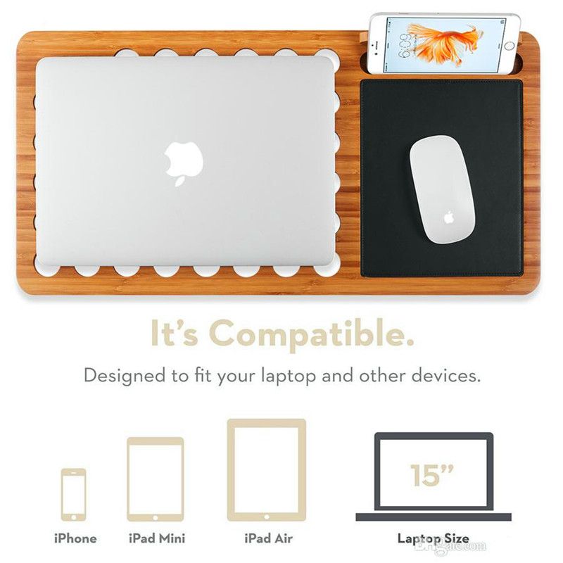 2020 Ipad Premium Bamboo Lap Desk Laptop Stand Desk Board Slate 13