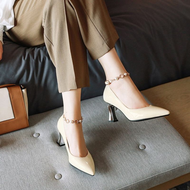 Woman Summer Shoes 2020 New Pumps Basic High Strange Style Pointed