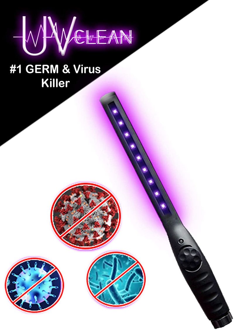 2020 Upgraded UV Light Sanitizer Travel Wand UV Light with USB Charging LED UVC Lamp for Hotel Household Wardrobe Toilet Car Pet Area