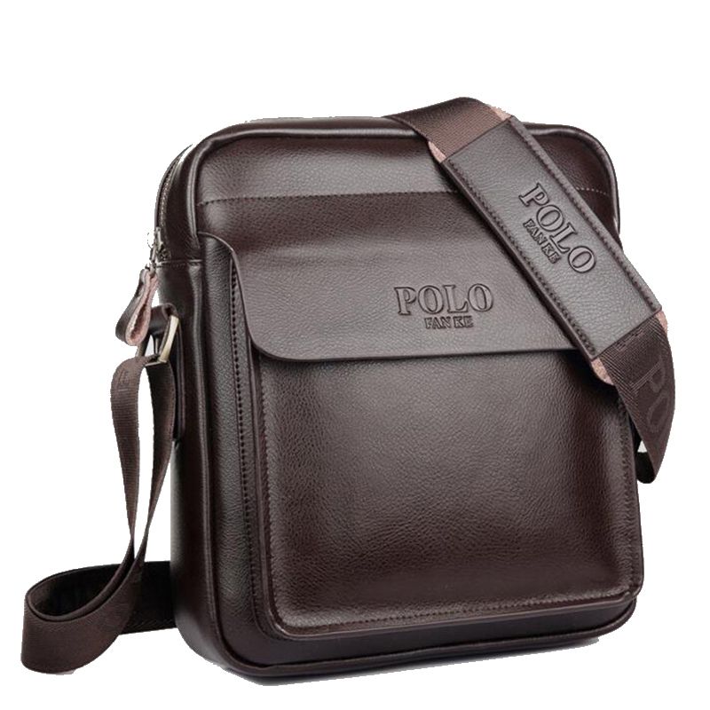 polo men's leather shoulder bag