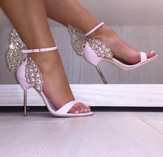 Desconto Em Sophia Webster Mulheres Sapatos De Casamento Borboleta Asas  Sandálias Festa De Festa De Alto Saltos Altos Bling Cinta De Tornozelo  Stiletto Salto Aberto Toe Sandalias Loja Online De Sandálias De
