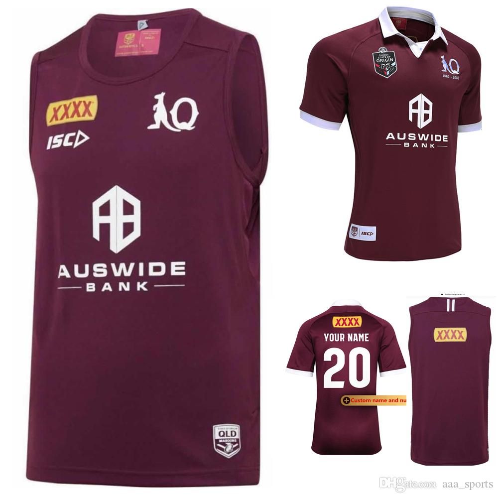 2020 2020 MAROONS Singlet Rugby Jersey Australia QLD Maroons Vest Rugby