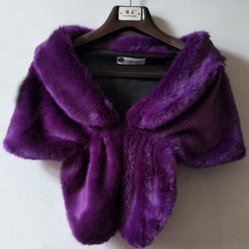 purple faux fur shawl