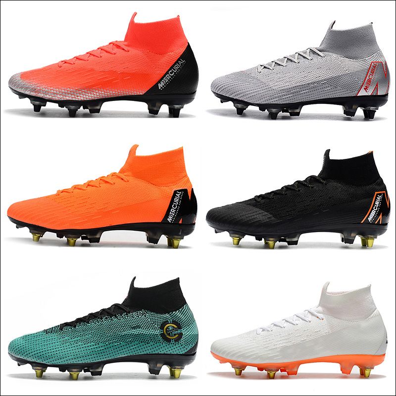 2020 2019 New Gold Soccer Cleats Steel Spike Mercurial Superfly Vi Elite Cr7 Sg Original Mens Soccer Shoes Cristiano Ronaldo Football Boots From V2shoes 46 51 Dhgate Com