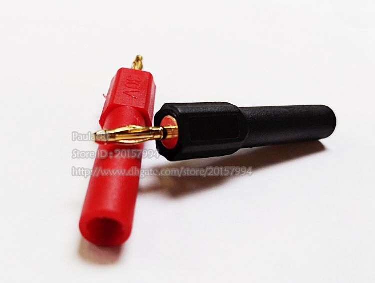 US 2pcs 4mm Safety Banana Jack Female to Gold 2mm Banana Plug Male Adapter New