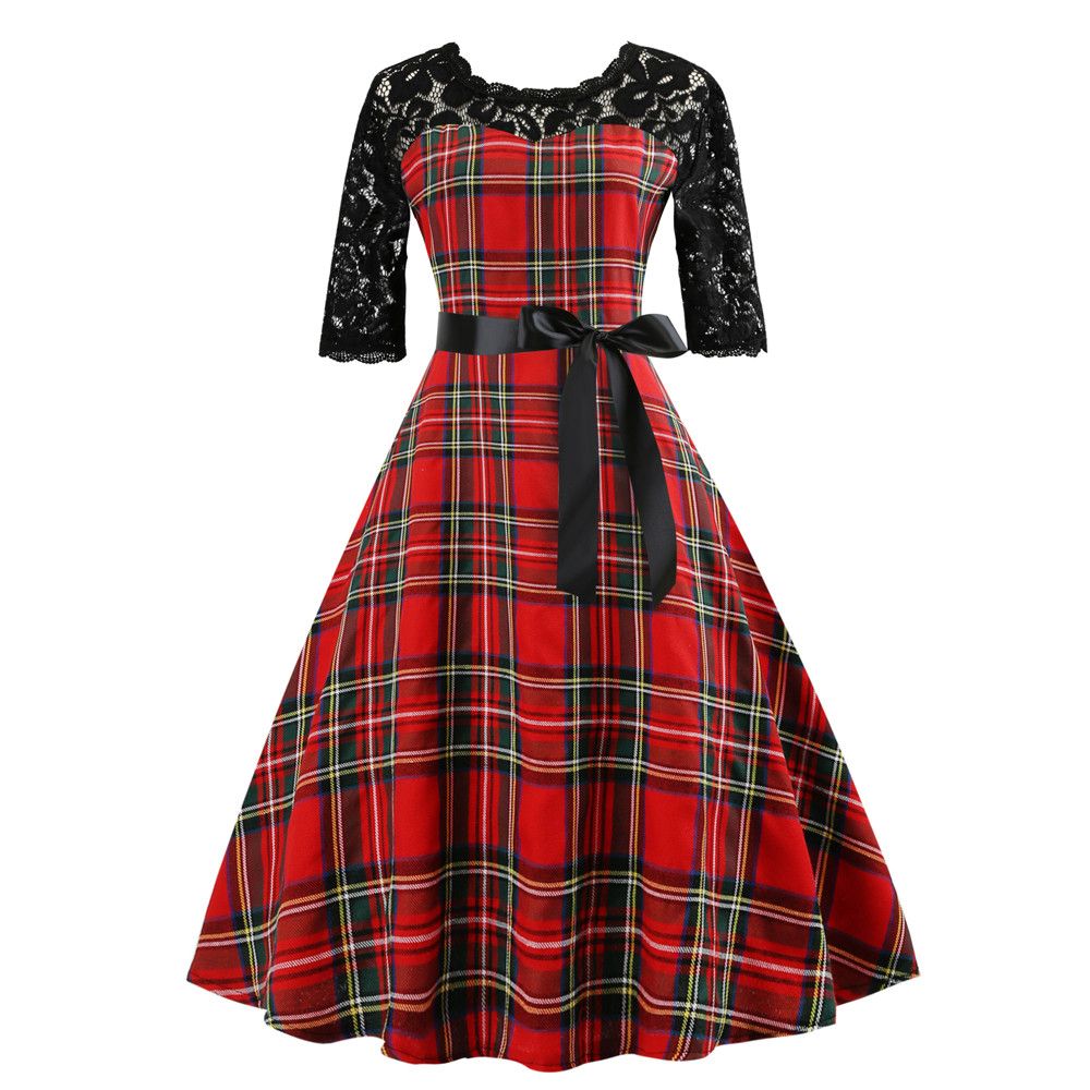 womens vintage christmas dress