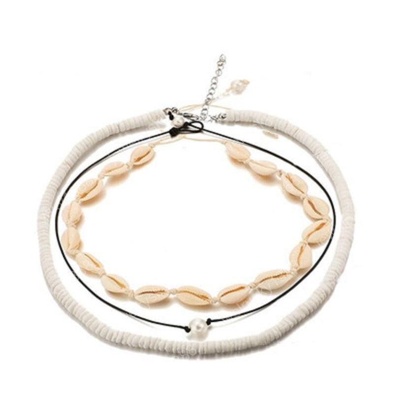 Vsco Girl Shell Necklace For Women Boho Puka Shell Choker Set Hawaiian