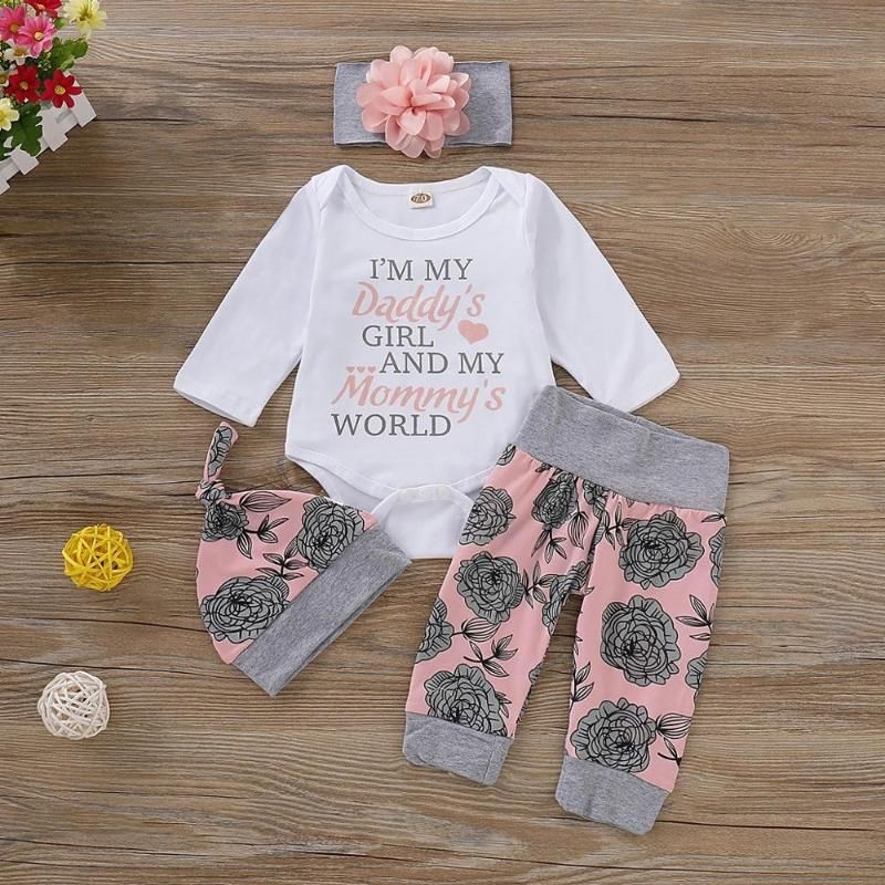 Compre Conjuntos De Ropa Patpat 2021 Bebé Floral De 4 Piezas Impresión  Floral Modificador De Manga Larga Y Pantalones Con Sombrero DIEADA SET A  13,49 € Del Xunqian | Es.Dhgate.Com