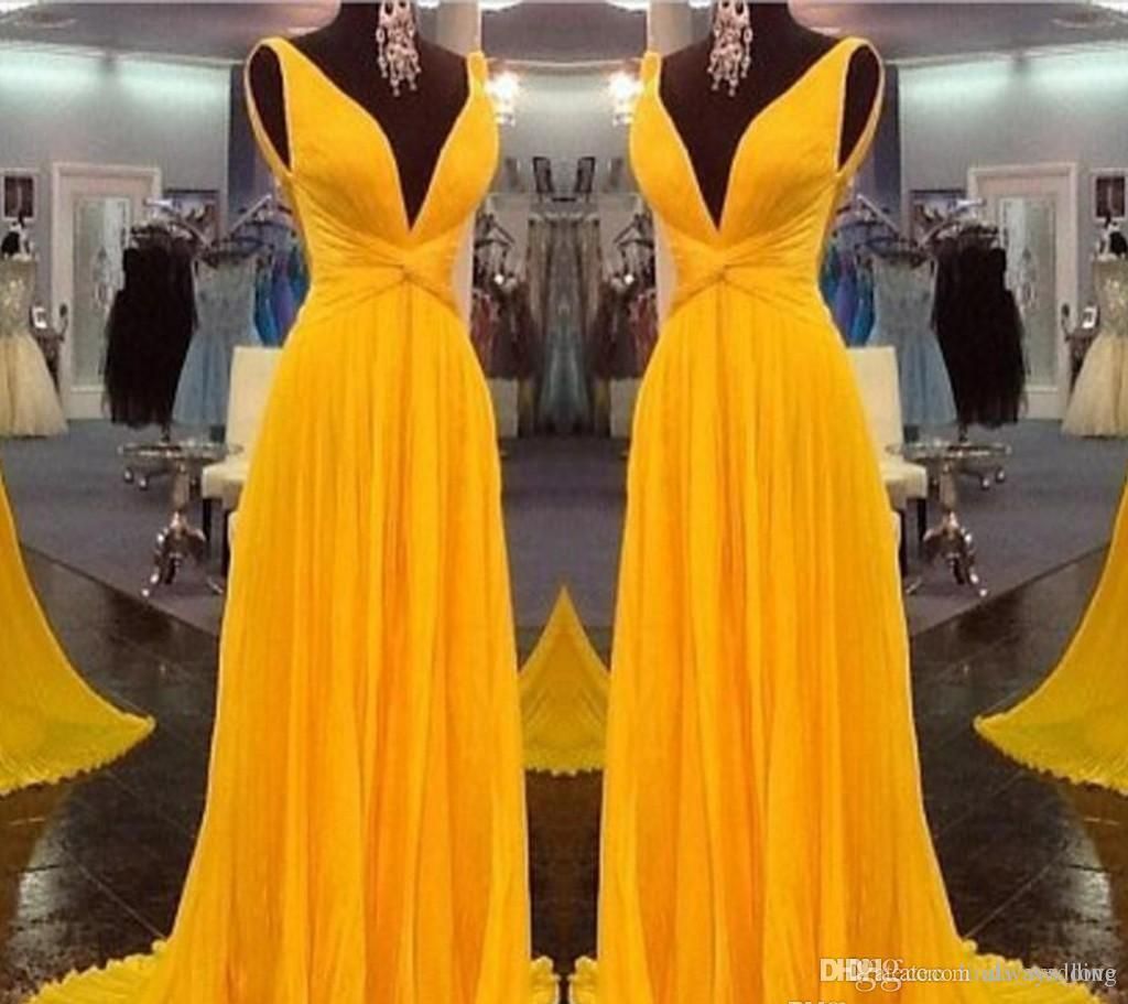 Evening dresses yellow color outlet