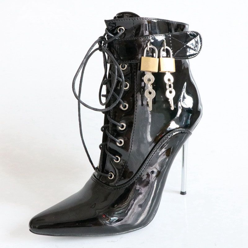decorativos Botines para Tacones de metal 12cm Zapatos puntiagudos para Diseñadores para