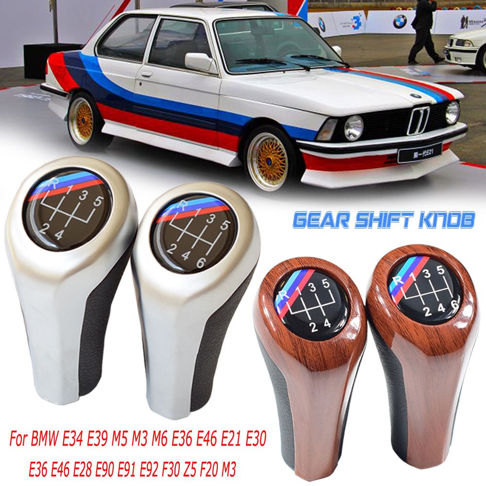 Car Gear Shifter Knob Stick Head Lever for BMW 1 3 5 7 Series E81 E82 E87 E90 E91 E92 E60 E61 E63 E84 E53 E28 E30 E34 E36 Manual Gear Shift Knob 5 speed