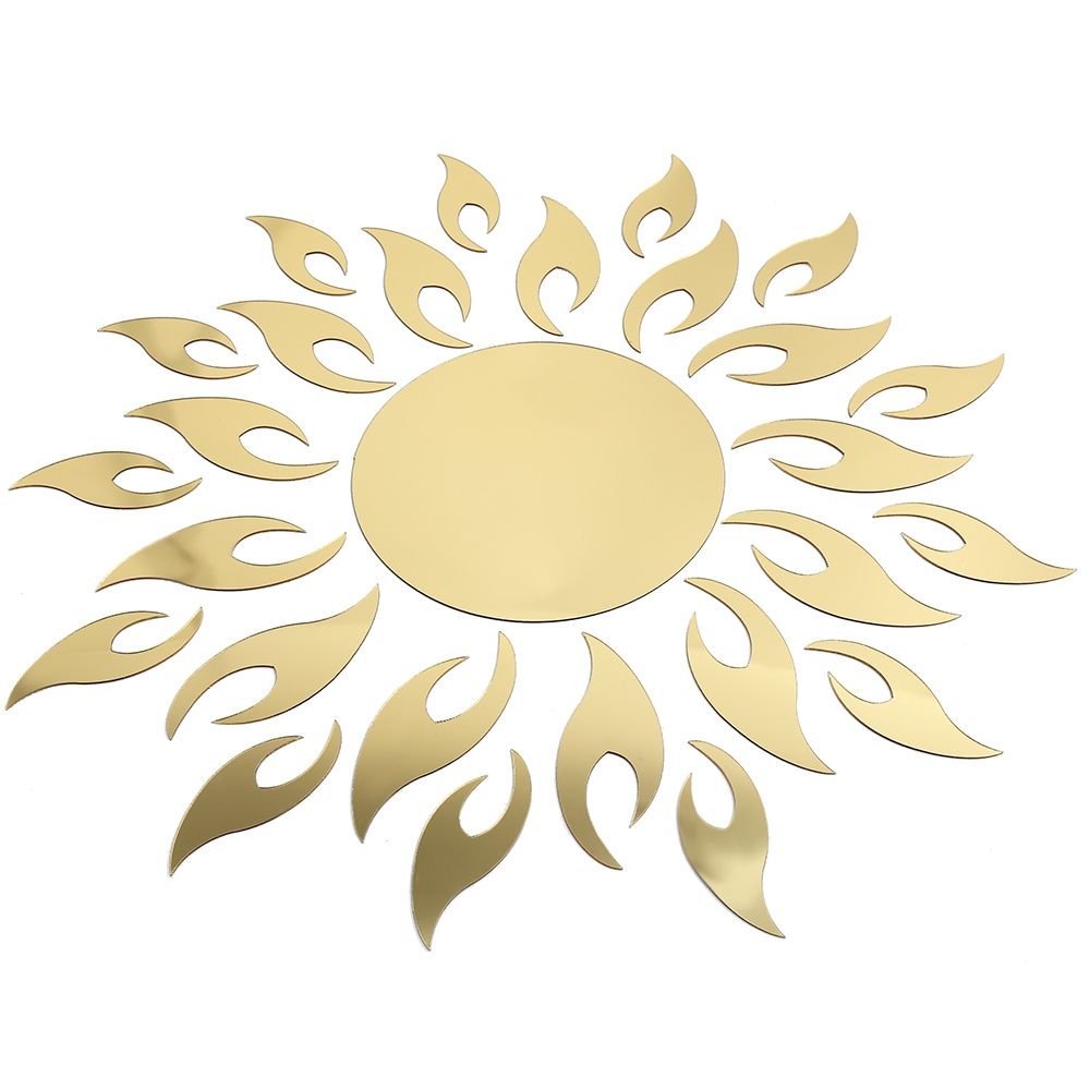 Girasole Acrilico Specchio 3D Rimovibile Wall Sticker Effetto Specchio Adesivo Per Camera da letto Sfondo TV Parete Decorazione Domestica