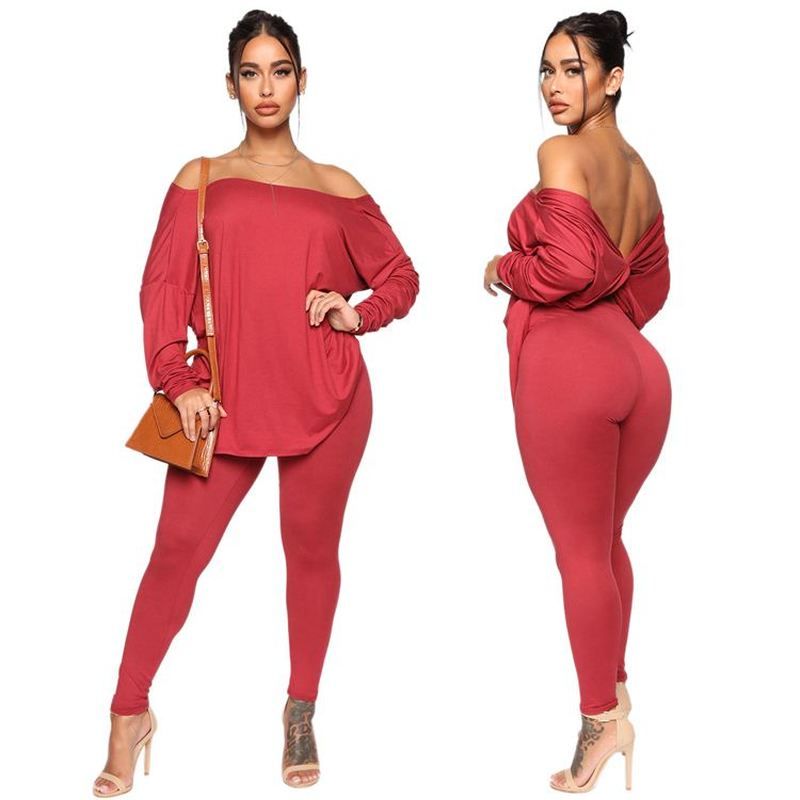 red matching set outfit