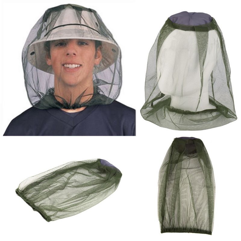 Cabeza máscara de red tapón mosquitera sombrero cara protactor para camping senderismo 