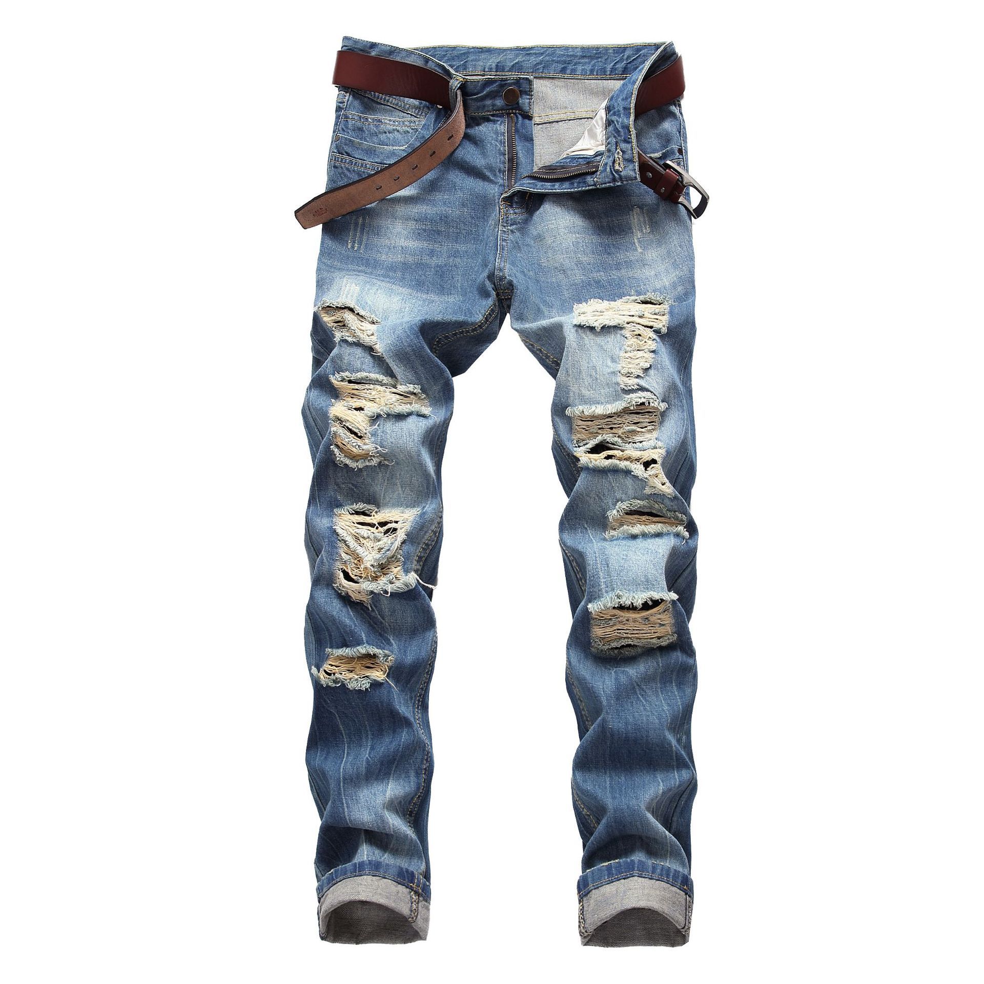 2020 Men Jeans Men Casual Jeans Hip Hop Slim Fit Straight High
