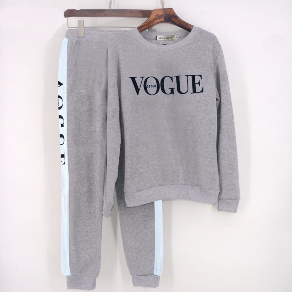 Compra Boga Dos Piezas De Otoño Invierno Set De 2 Unidades Vogue Letras  Impresas Capucha + Pantalones De Traje De Ropa Deportiva De Manga Larga  Chándales Barato | Entrega Rápida Y Calidad | Es.Dhgate