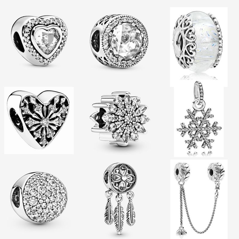 925 Sterling Silver Dangling Iridescent Crystal Star Charm Bead