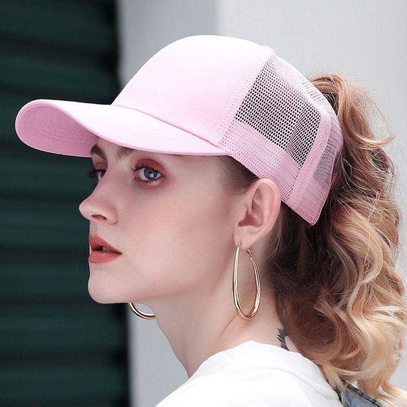 Dame Pferdeschwanz Cap Baseball Kappe Hip-Hop-Hut Pferdeschwanz Hut,Schwarz