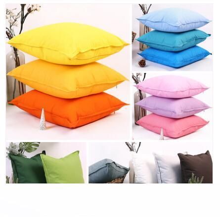 Solid Color Cotton Fabric Cushion Cover Pillowcase Decorative